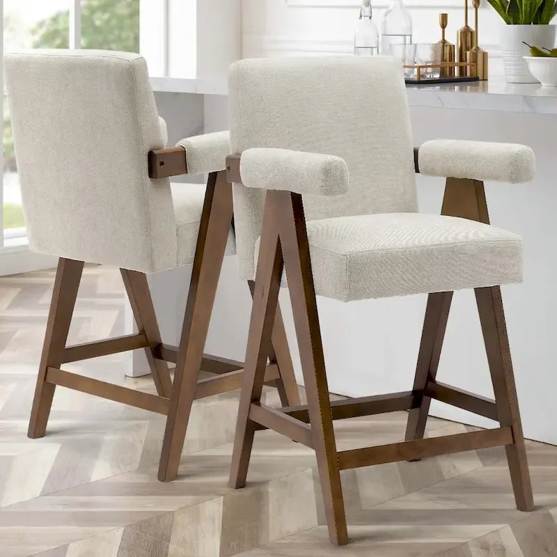 Contemporary Upholstered Counter Height Stools Single