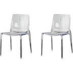 Amber Acrylic Armless Low Back Dining Chair