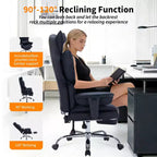 Big and Tall Office Chair with Foot Rest, High Back Gaming Chair, Leather Executive Office Chair, Ergonomic Computer Desk Chair with Lumbar Support