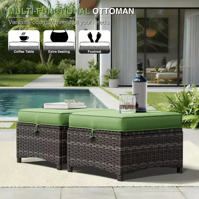 UPTIOT Premium Outdoor Lounge Set with Sofa, Swivel Chairs, and Ottoman for Ultimate Comfort and Style