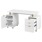 Modern Executive Floating Desk with 3 Drawers & Sleek Work Surface