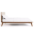 HOMES: Inside + Out 3pc Riverstone Mid-Century Wood Platform Bedroom Set with 2 Nightstands Walnut