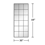 69x30 Black Rectangle Full-Body Mirror Metal Frame Full-length Mirror with Window Panes for Bathroom Bedroom Entryway Living