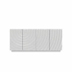59 Modern Spiral Sideboard Buffet Cabinet, Low Profile Art Entryway Storage Cabinet with 3D Ripple Texture Doors