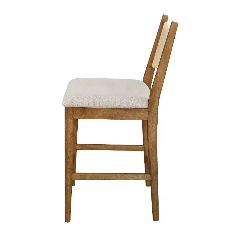 Christopher Knight Home Natalie Modern Rubberwood Upholstered Counter Stools with Woven Rope Backrest (Set of 4)