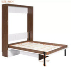 Full Size Murphy Bed, Wooden Full Cabinet Bed Wall Bed with Foldable Desk, Folding Wall Chest Bed for Guest Room Office