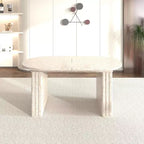 Okak 78IN Extendable Dining Table for 4-8 People, Kitchen Table with Wooden Strip Base, Foldable Table for Living Room, Dining Room