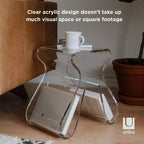 Magino Stool and Magazine Rack Clear: Shatter-Proof Acrylic, No Assembly Required