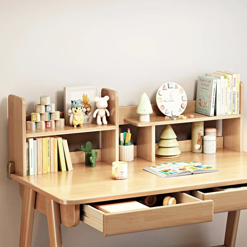 Kids Desk Kids Table Wood Computer Desk with Bookshelf - N/A