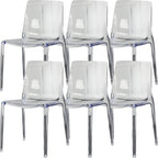 Amber Acrylic Armless Low Back Dining Chair