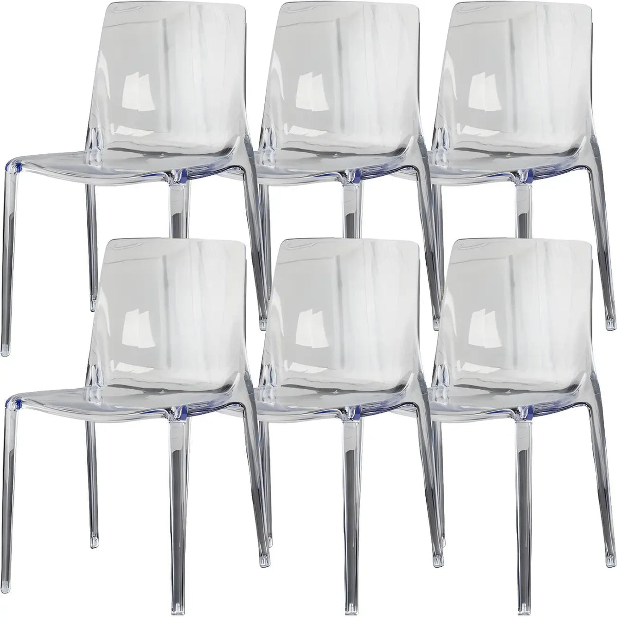 Amber Acrylic Armless Low Back Dining Chair