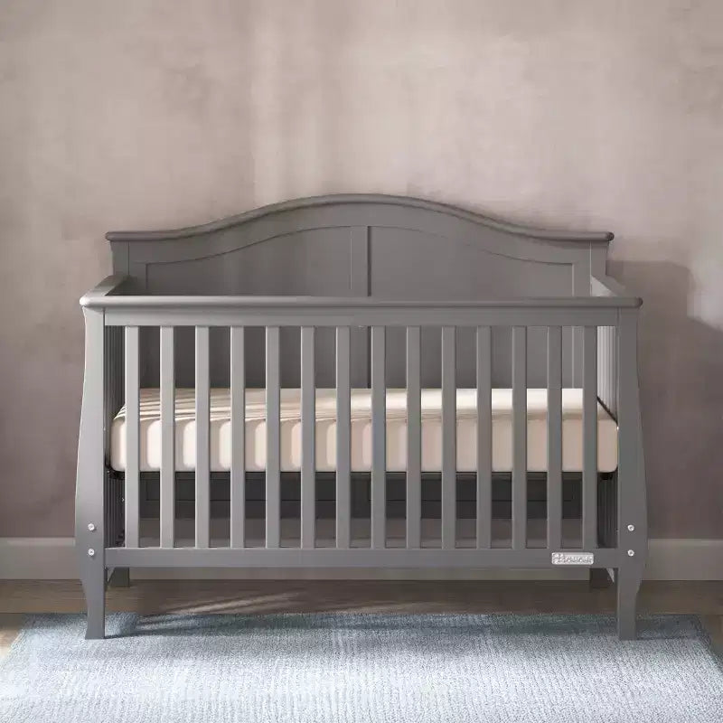 4-in-1 Convertible Crib, Converts to Day Bed, Toddler Bed and Full Size Bed, 3 Mattress Positions, Baby Safe Finish