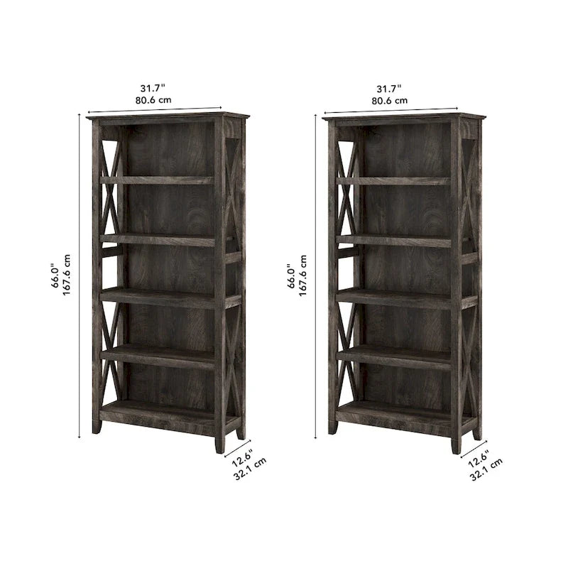 Key West 5 Shelf Bookcase Set by Bush Furniture