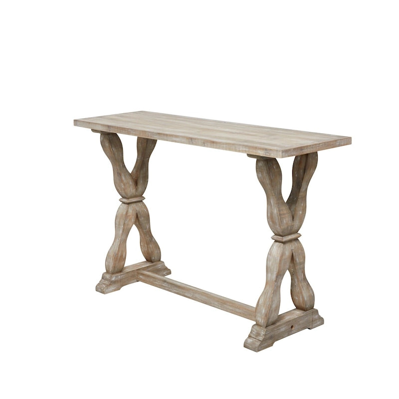 Wood Console Table or Bench with Distressed Accents - Brown - Roche River Decor