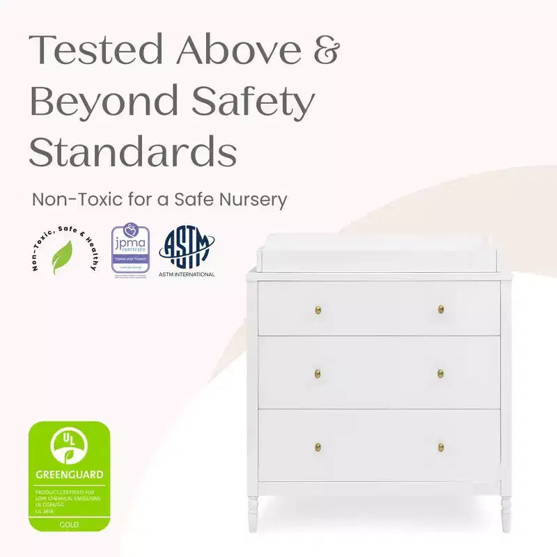3 Drawer Dresser with Changing Top - Kids Nursery