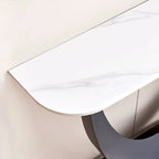 Modern Console Table, Exquisite shape design, Metal Frame with Adjustable foot pads for Entrance