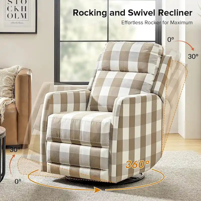 Diana Modern Polyester 360-degree Swivel Rocker Recliner by HULALA HOME