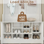 Hall Tree Storage Bench 3-in-1 Entryway Bench Coat Rack