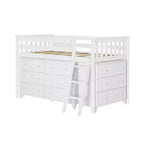 Max & Lily Twin-Size Low Loft with Pull-Out Desk and 3-Drawer Dressers