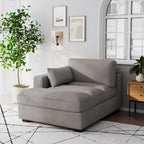Oversize Corduroy Chaise Lounge Modular Sectional Sofa with Pillow