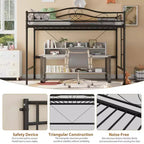 Loft Bed Twin Size with Removable Ladder & Full Safety Guardrail, Twin Loft Bed Heavy-Duty Metal Frame 400 Lbs Weight Capacity, Space Saving