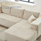 Modern Upholstery Chaise Sofa with Pillows for Living Room