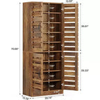 Lantine 70.8 Tall Shoe Cabinet with Shutter Doors, 9-Tier 27 Pairs Vertical Shoe Storage Cabinet