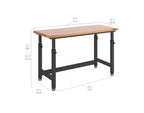 Heavy Duty 60 Adjustable Height Workbench Table with Wood Top