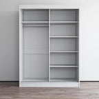 Mirrored 2-Door Wardrobe Armoire with High-Gloss Finish | 47 or 59 Wide