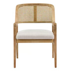 Christopher Knight Home Bennett Mid-Century Modern Wood 5-Piece Extendable Dining Set with Table and 4 Upholstered Cane Back Chairs
