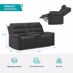 Beige/Gray Tech Fabric Reclining Loveseat Sofa, 2-Seat, Adjustable Backrest & Footrest