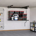 Adjustable Heavy-Duty Overhead Garage Storage Rack, Ceiling-Mounted with Safety Lock, 250 lb Capacity for Bins, Tools, Bikes, and Garage