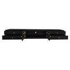 TV Stand for 95 TV, Extra Long Media Console with 2 Doors & 4 Drawers, Large TV Storage Cabinet Entertainment Center with Fluted Glass Doors