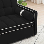 Velvet Convertible 55 2-Seater Sleeper Sofa with Pull-Out Bed, Adjustable Recline, Side Pockets, and Phone Holder