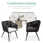 Best Choice Products Set of 2 Outdoor Patio Dining Chairs Woven Wicker Seating 250lb Capacity