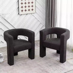 Set of 2 28 Wide Boucle Upholstered Square Armchair - Kinwell