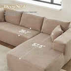 HOOOWOOO Modern Minimalist Style Sectional Couch Modular Corduroy Sofa for Living Room