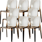 Amber Acrylic Armless Low Back Dining Chair