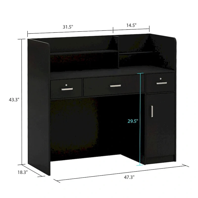 47.2 Reception Desk Counter Lockable Storage Reception Table Working