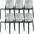Amber Acrylic Armless Low Back Dining Chair