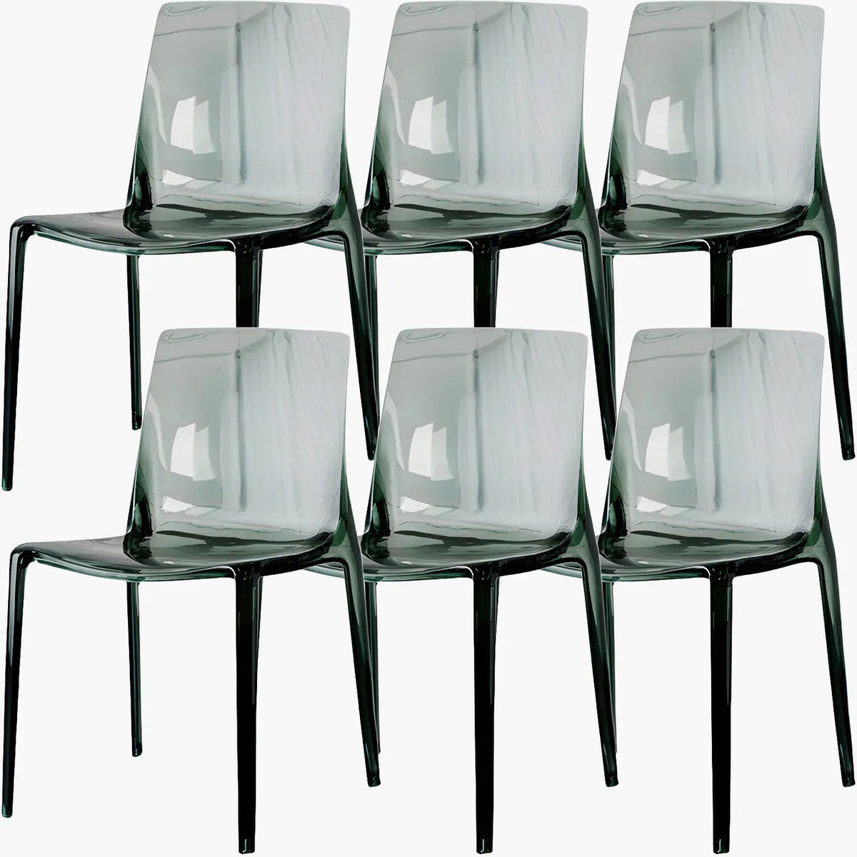 Amber Acrylic Armless Low Back Dining Chair