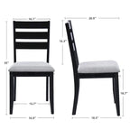 5-Piece Solid Wood 47L Dining Table Sets (1 Table+ 4 Slat Back Chairs)