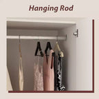 Hitow Armoire 2-Large Drawer Center Hanging Area with Mirror Minimalist Style