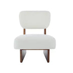 Set of 2 Modern Beige Lounge Chairs with Polyester Upholstery, Sturdy Wood Base, for Various Rooms
