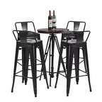 Costway Set of 4 Metal Bar Stools 30 Bar Height Barstools Industrial W/ Low Back Steel