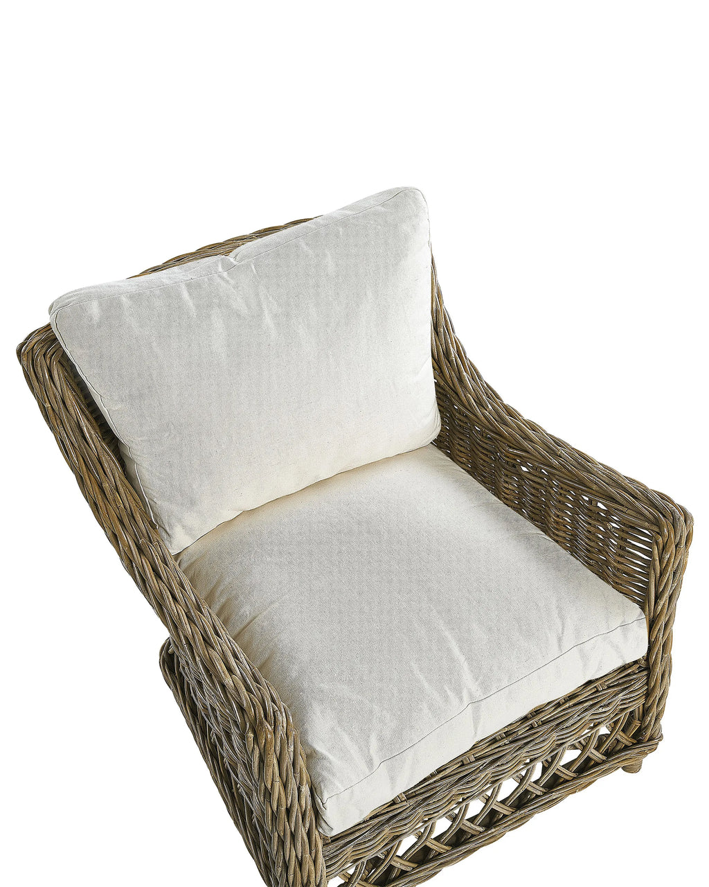 Poltrona da giardino con poggiapiedi Rattan Naturale