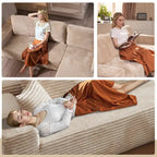 Modern Upholstery Chaise Sofa with Pillows for Living Room