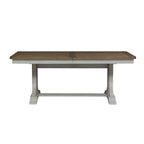 Farmhouse Reimagined Antique White with Chestnut 6 Piece Trestle Table Set