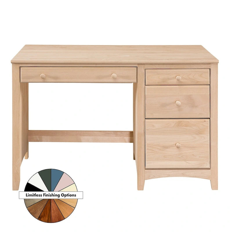 Arch+Haven Solid Wood 4 Drawer Desk