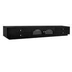 TV Stand for 95 TV, Extra Long Media Console with 2 Doors & 4 Drawers, Large TV Storage Cabinet Entertainment Center with Fluted Glass Doors